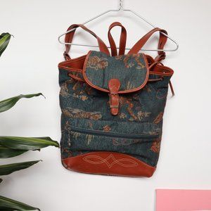 Vintage 90s All over Print Cowboy Print Back Pack
